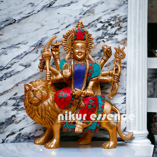 Brass Durga Maa Statue - 10 Inch Nikuressence