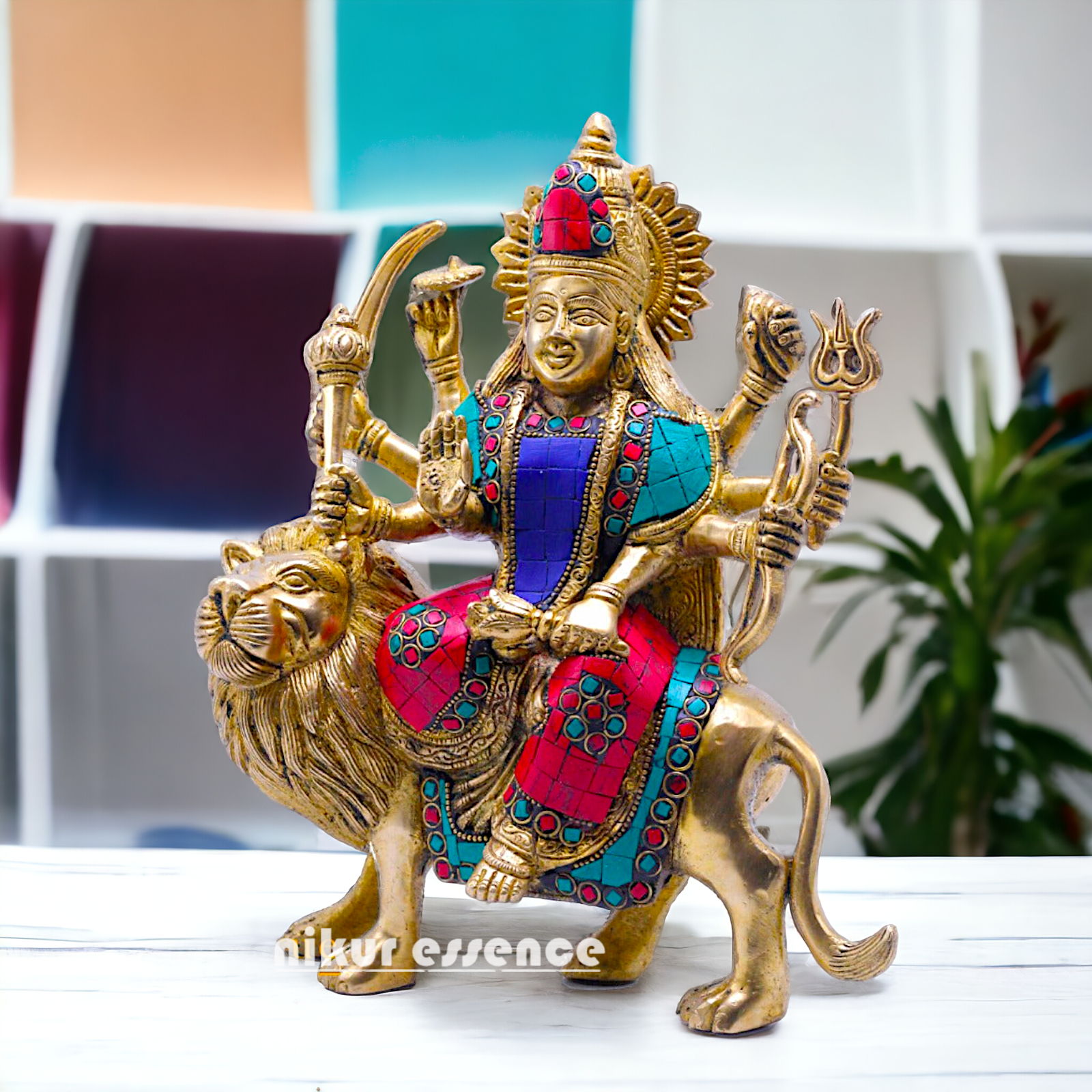Brass Durga Maa Statue - 10 Inch Nikuressence