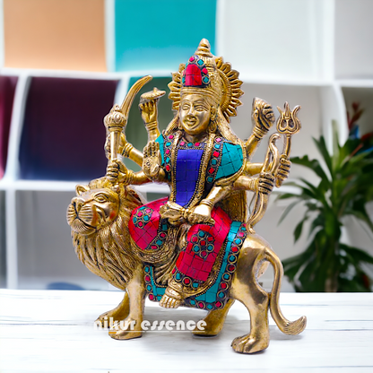 Brass Durga Maa Statue - 10 Inch Nikuressence