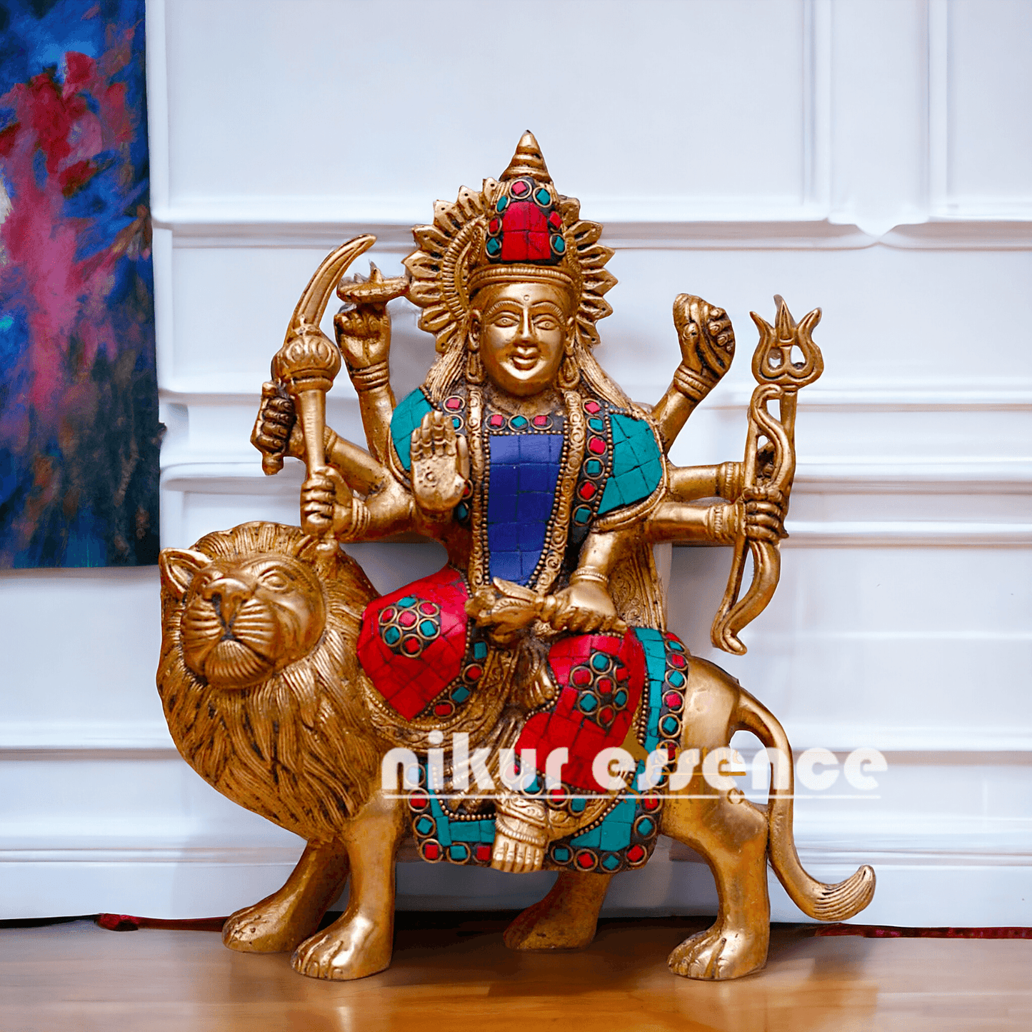Brass Durga Maa Statue - 10 Inch Nikuressence