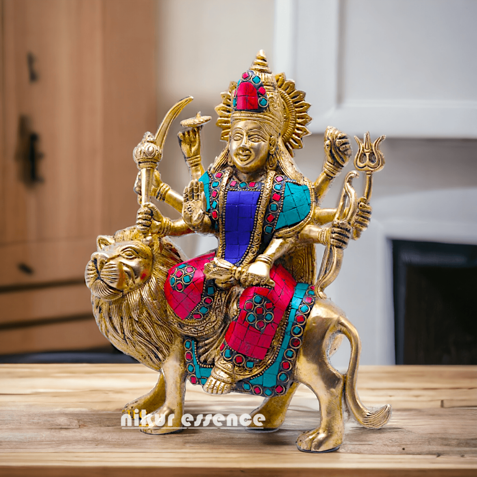 Brass Durga Maa Statue - 10 Inch Nikuressence