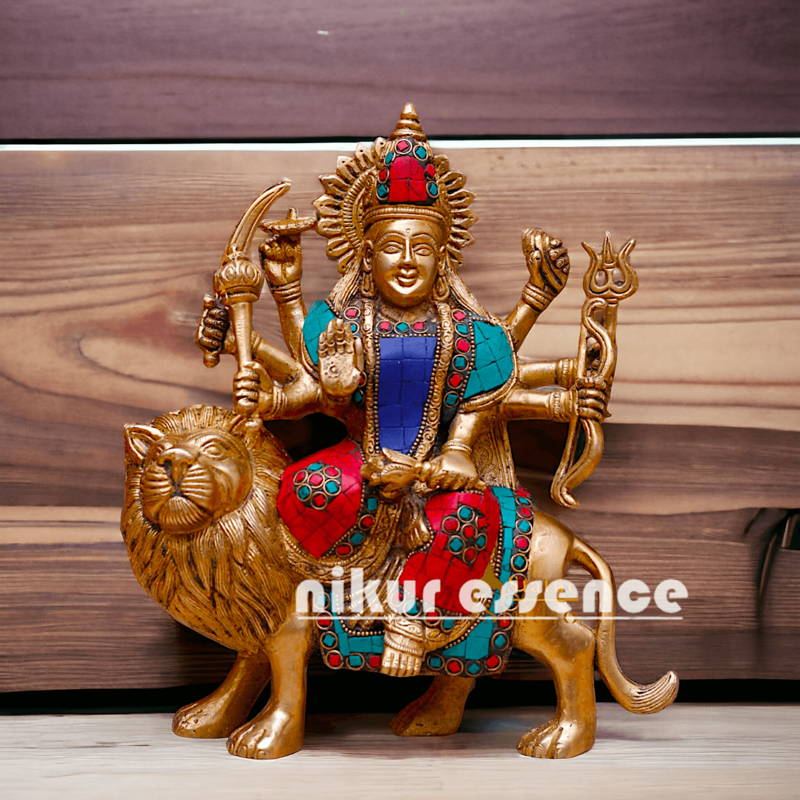 Brass Durga Maa Statue - 10 Inch Nikuressence
