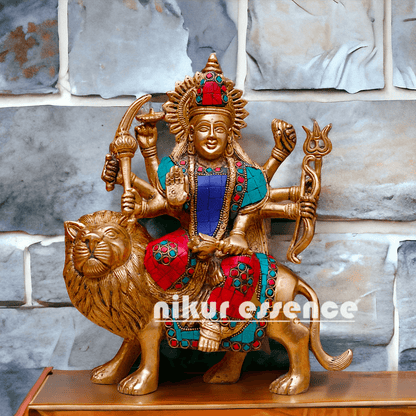 Brass Durga Maa Statue - 10 Inch Nikuressence