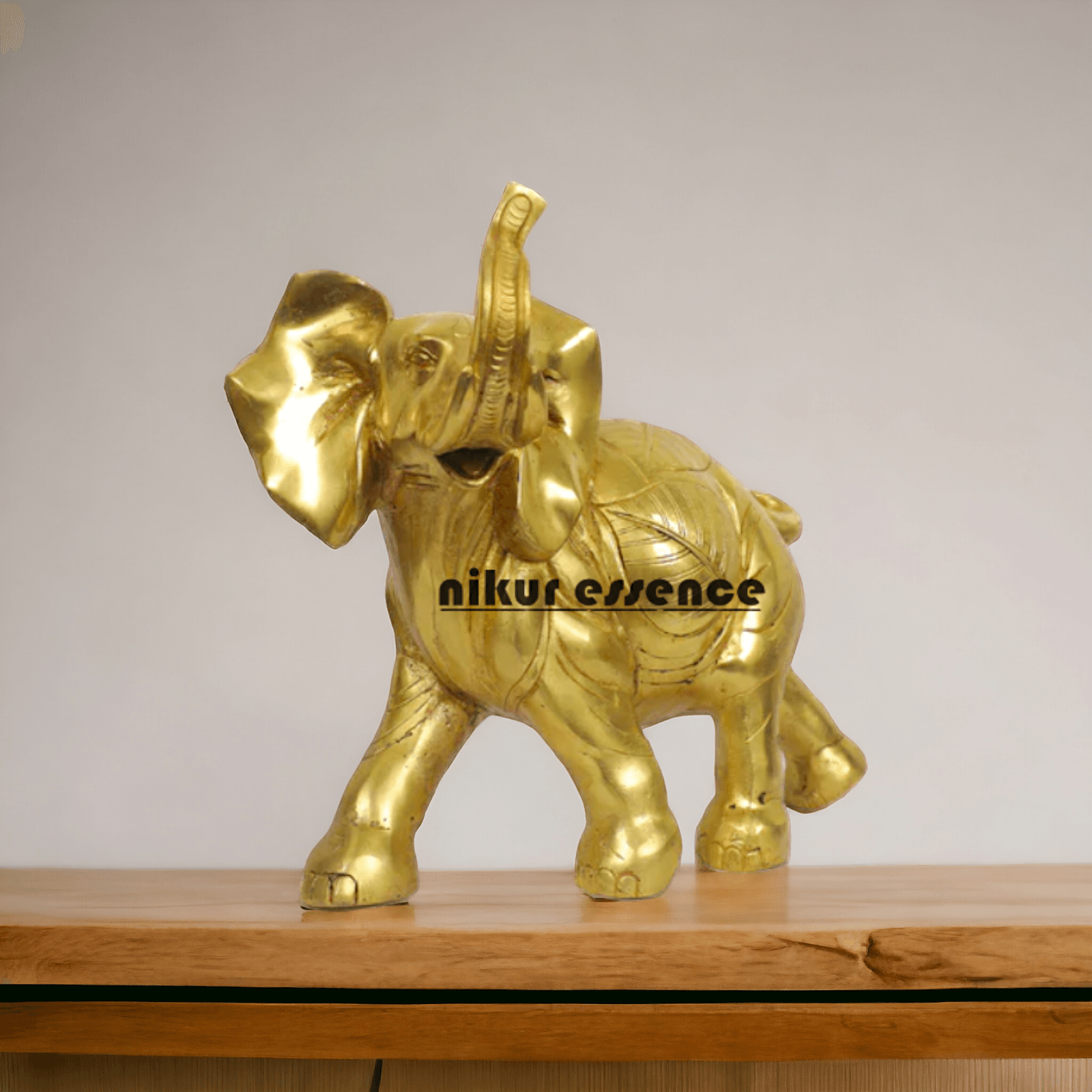 Brass Elephant Figurine 10-Inch Nikuressence