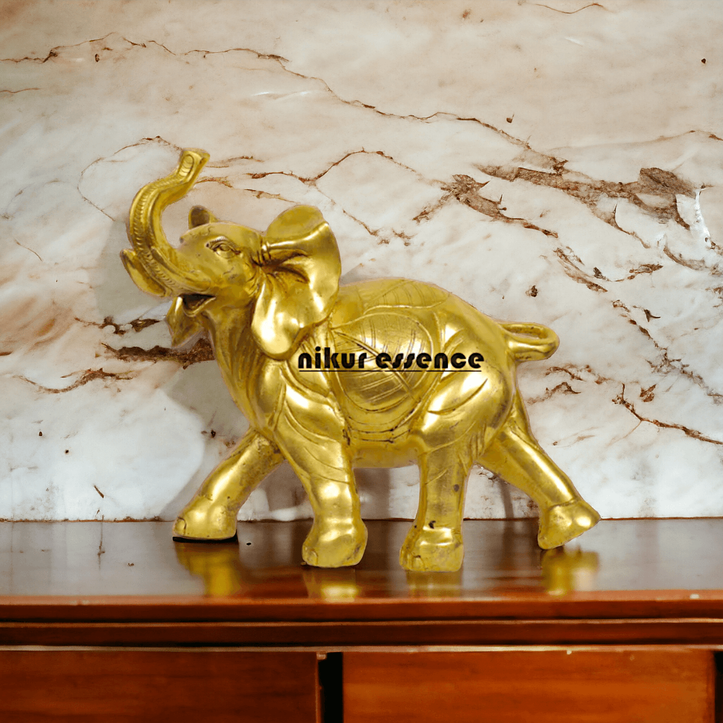 Brass Elephant Figurine 10-Inch Nikuressence