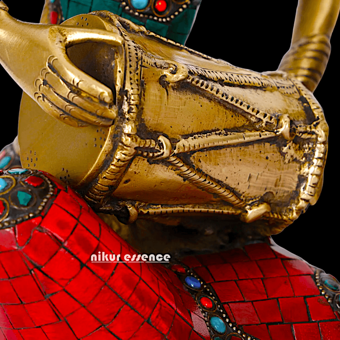 Brass Four Lady Musicians Statues - Set of Four Exquisite Handcrafted Figures with Intricate Inlay Work and Detailed Artistry Nikuressence