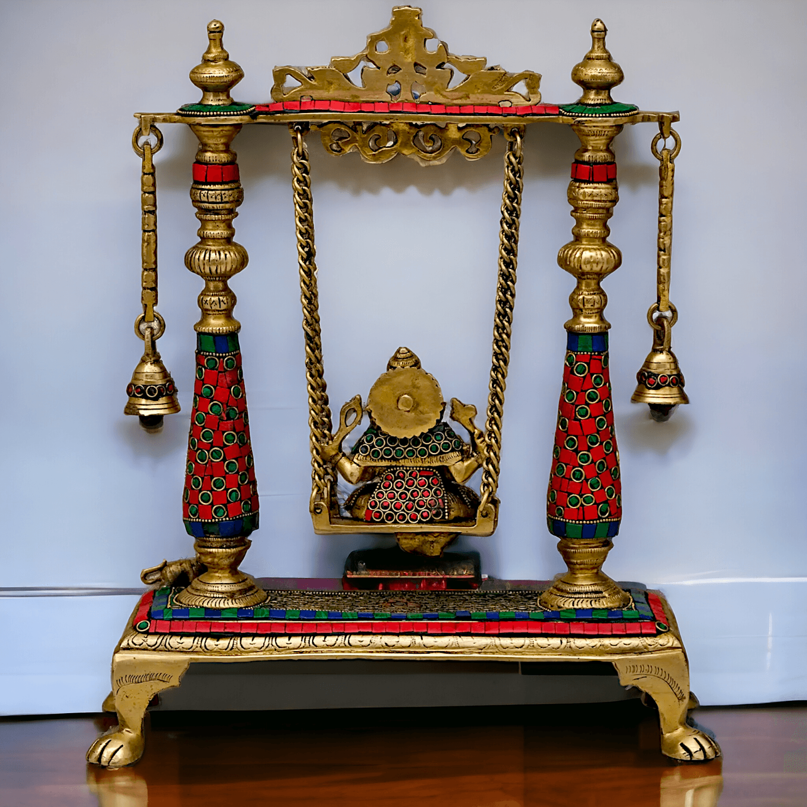 Large Brass Ganesh swing on jhula Nikur Essence - 40.5 cm Height Nikuressence