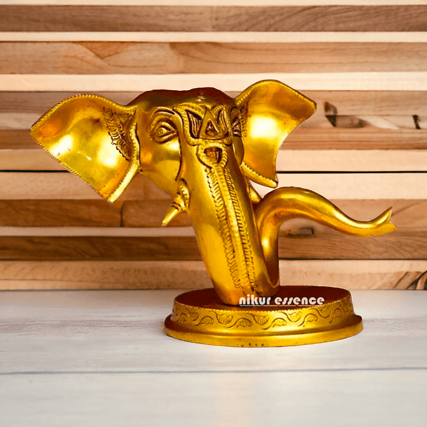 Buy Brass Ganesha Face Table Top Statue | Handcrafted Hindu Sculpture Nikuressence