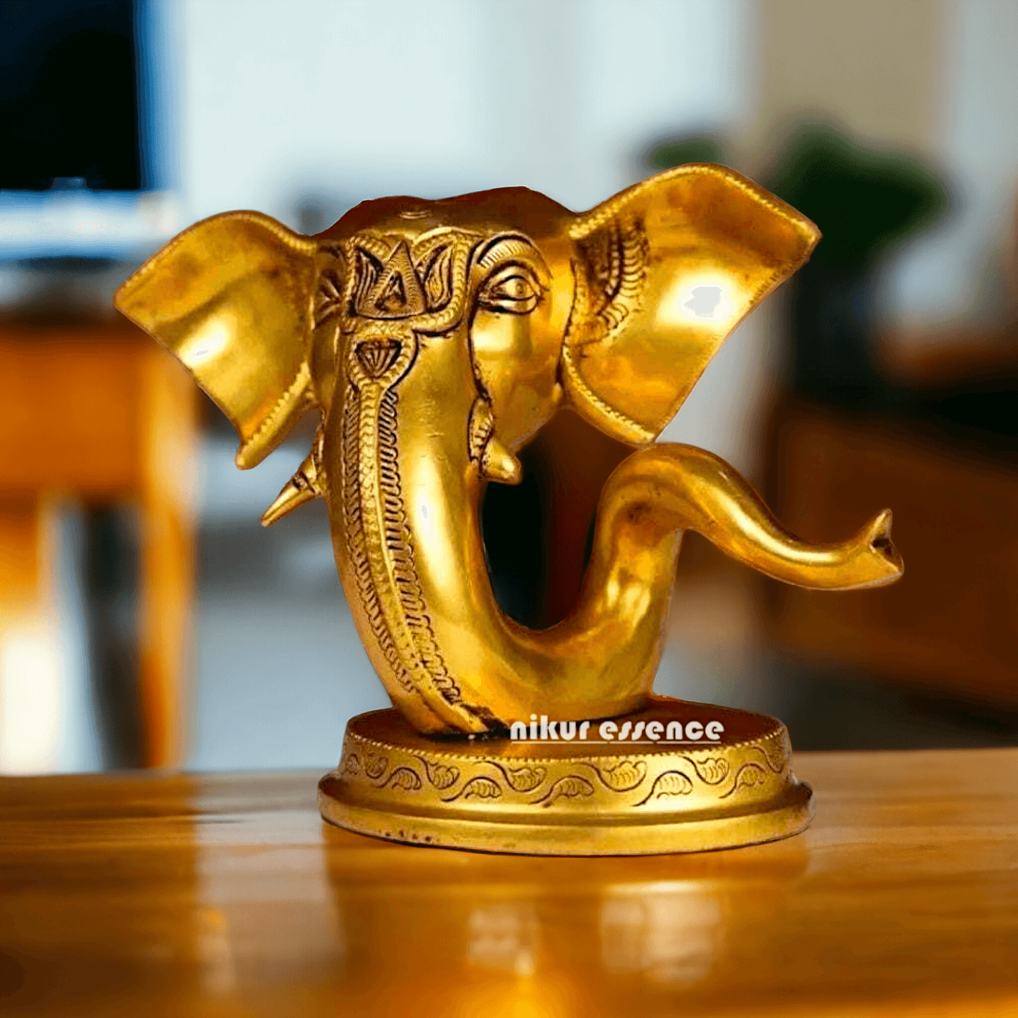 Buy Brass Ganesha Face Table Top Statue | Handcrafted Hindu Sculpture Nikuressence