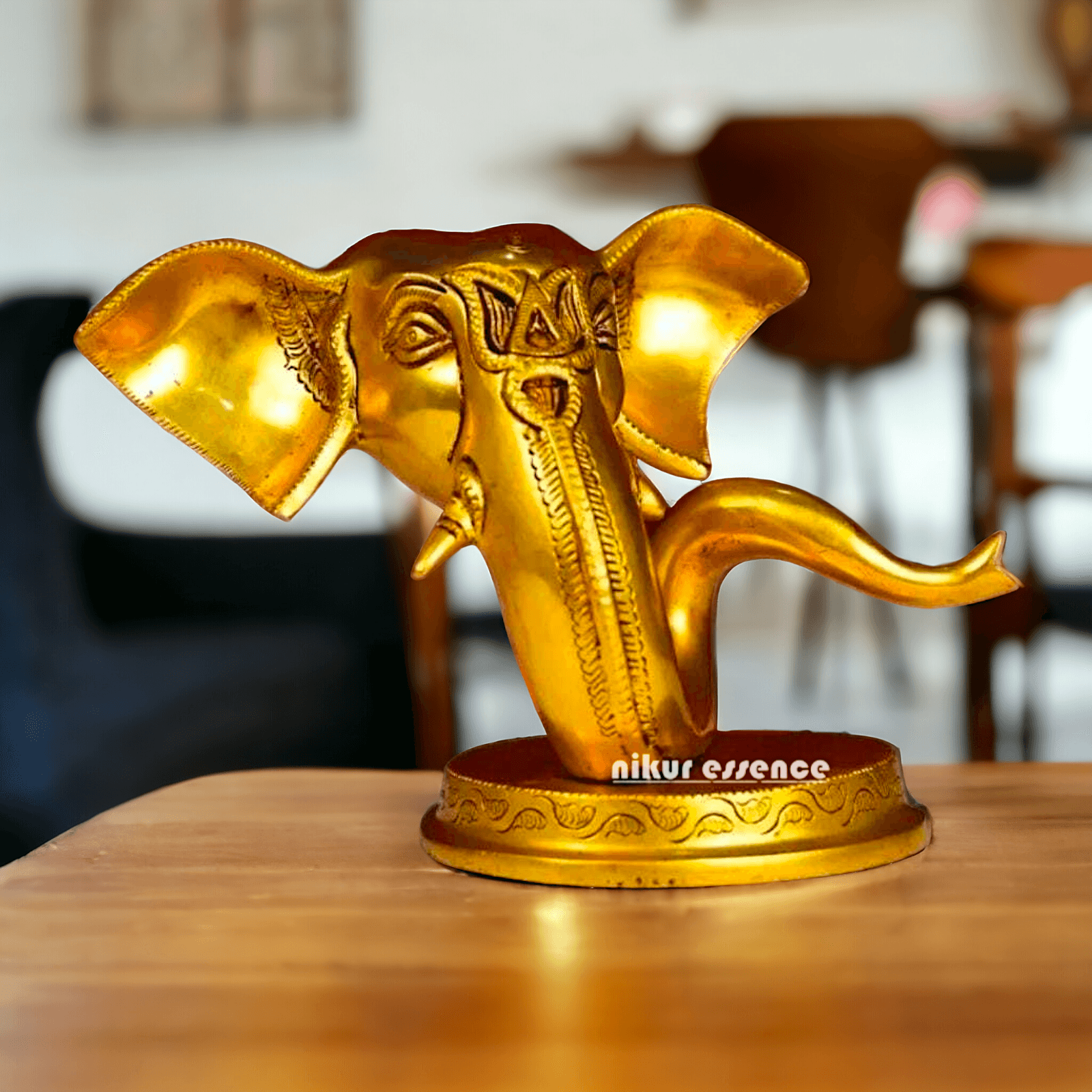 Buy Brass Ganesha Face Table Top Statue | Handcrafted Hindu Sculpture Nikuressence