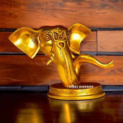 Buy Brass Ganesha Face Table Top Statue | Handcrafted Hindu Sculpture Nikuressence