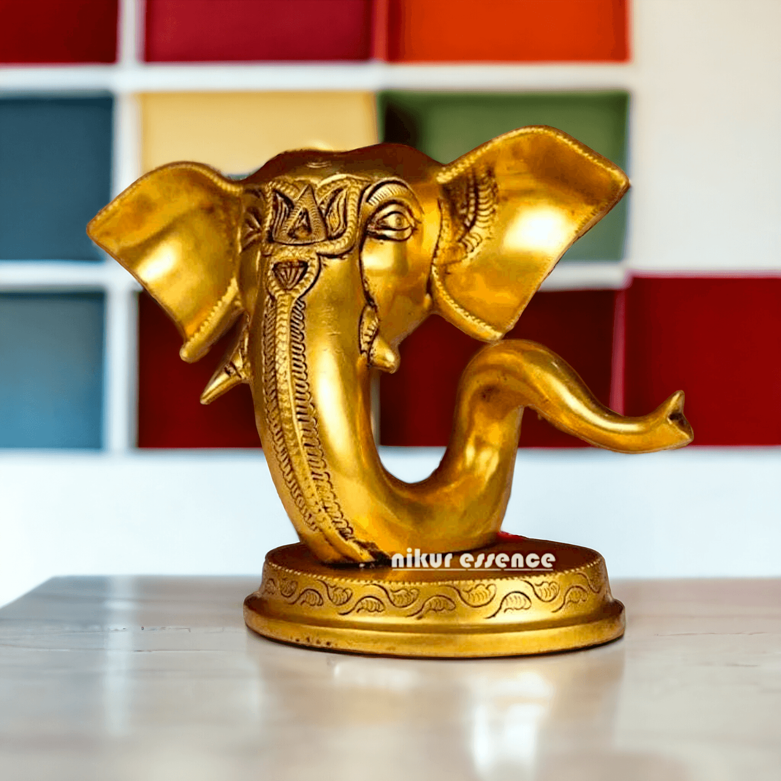 Buy Brass Ganesha Face Table Top Statue | Handcrafted Hindu Sculpture Nikuressence