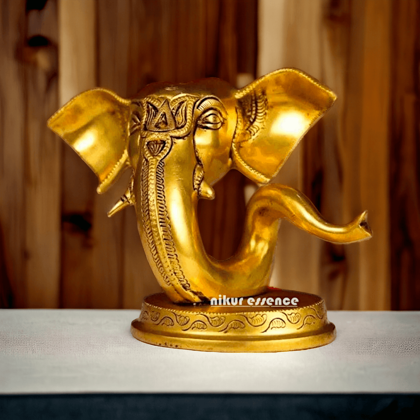 Buy Brass Ganesha Face Table Top Statue | Handcrafted Hindu Sculpture Nikuressence