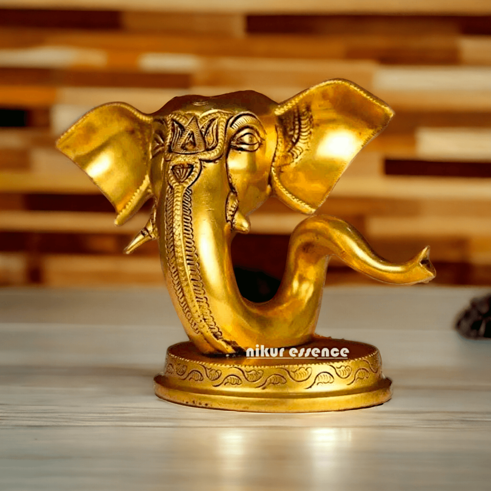 Buy Brass Ganesha Face Table Top Statue | Handcrafted Hindu Sculpture Nikuressence