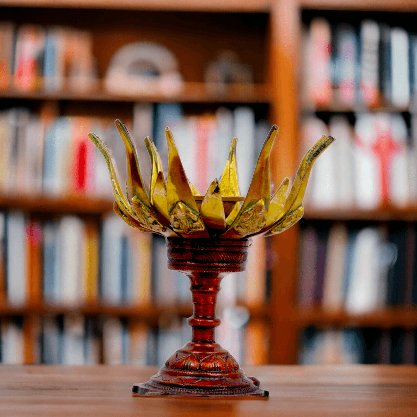 Buy Brass Ganesha Lotus Candle Stand by Nikur Essence - 6.5 inch height Nikuressence