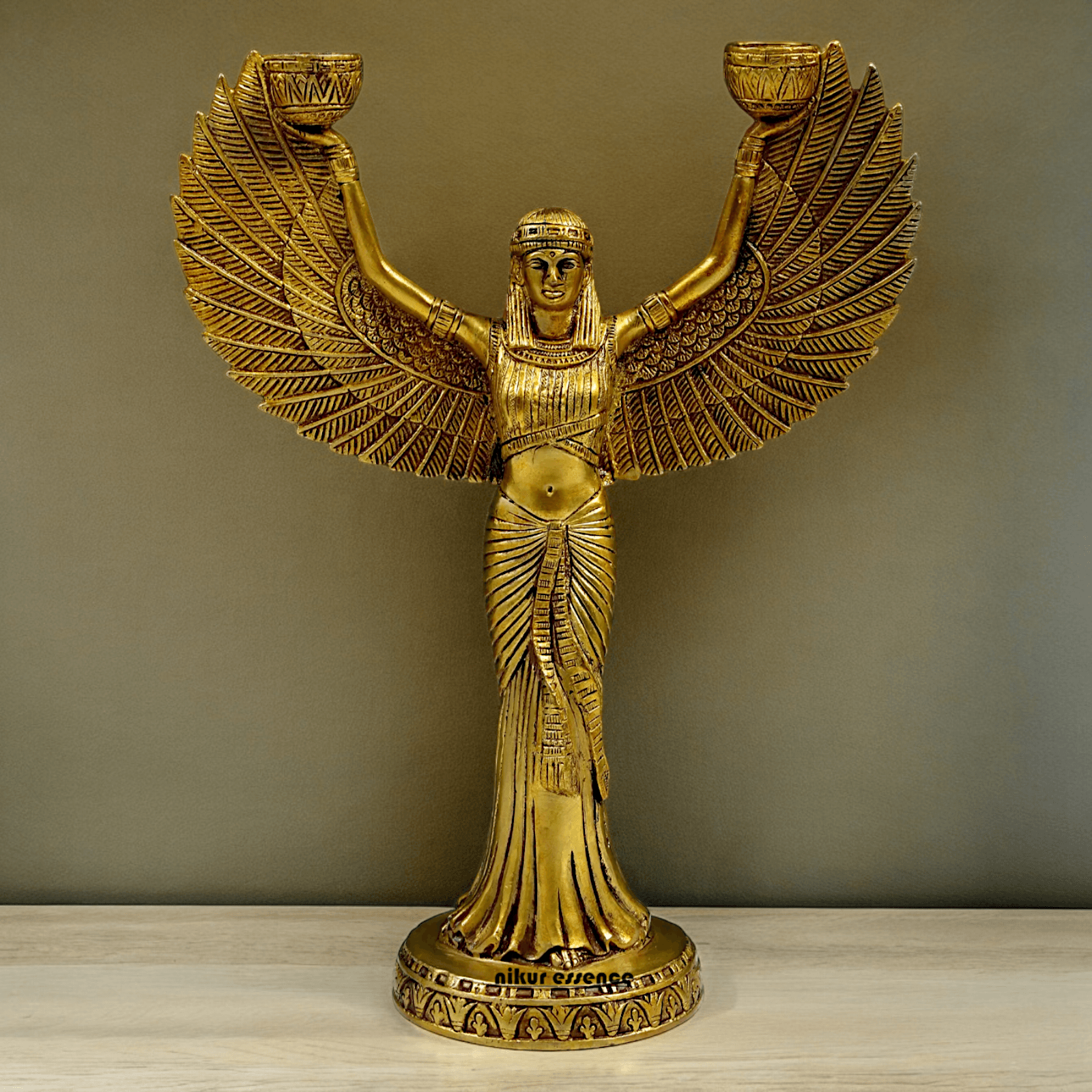 Online Pure Brass Goddess Isis Idol by Nikur Essence - 30.5 cm Height Nikuressence