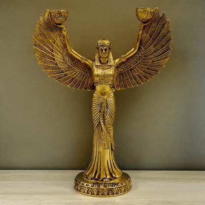 Online Pure Brass Goddess Isis Idol by Nikur Essence - 30.5 cm Height Nikuressence