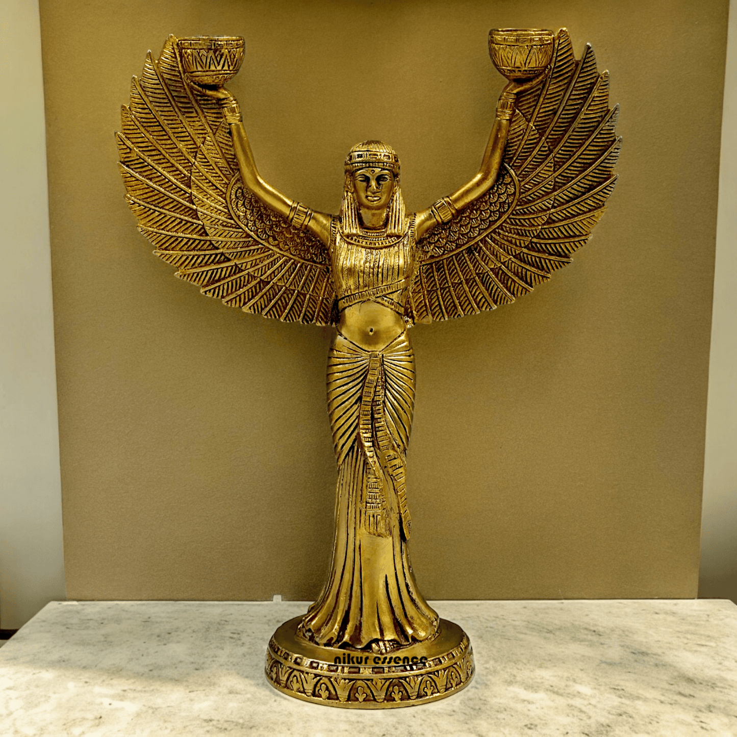 Online Pure Brass Goddess Isis Idol by Nikur Essence - 30.5 cm Height Nikuressence