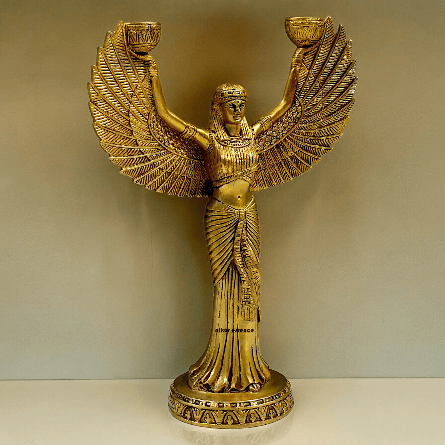 Online Pure Brass Goddess Isis Idol by Nikur Essence - 30.5 cm Height Nikuressence