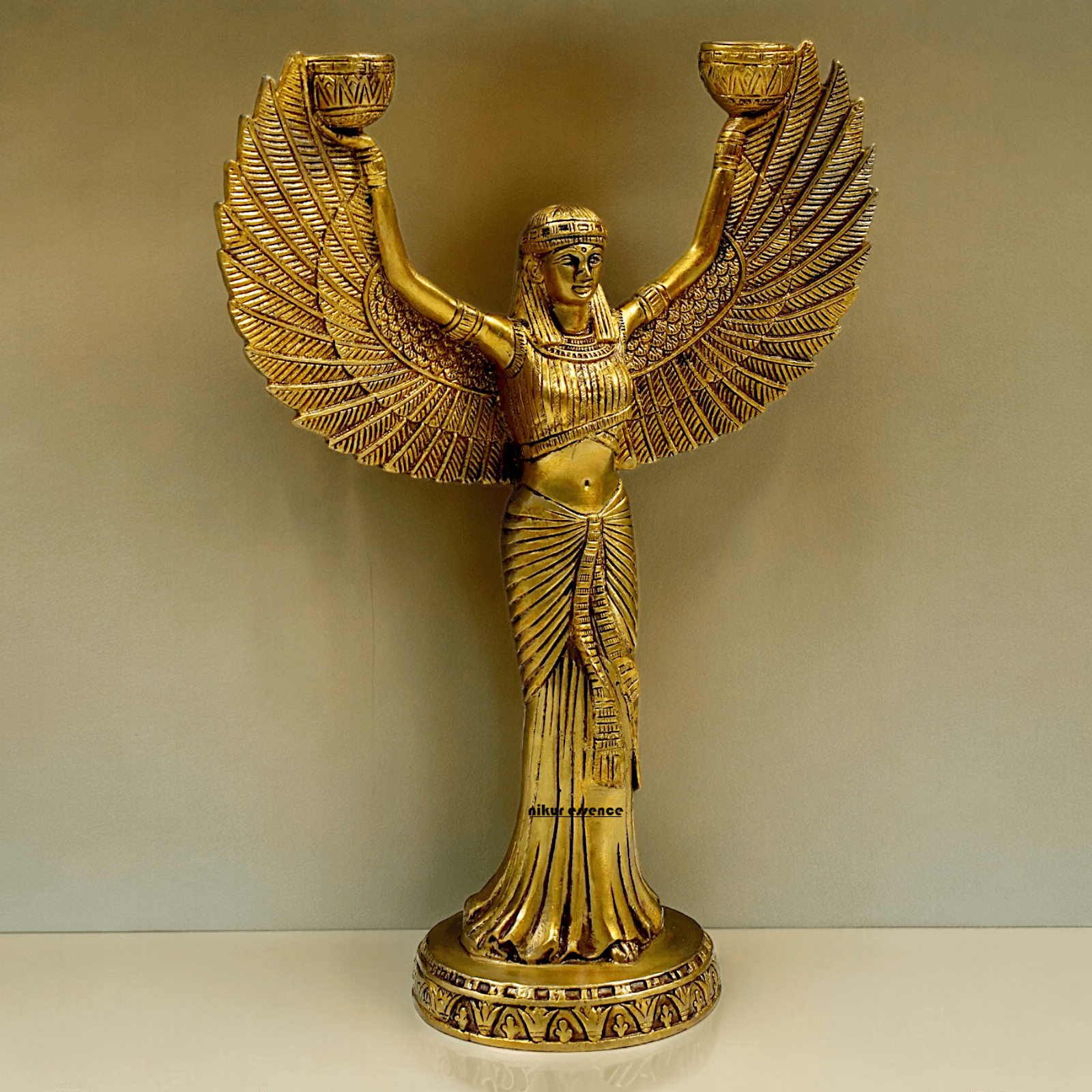 Online Pure Brass Goddess Isis Idol by Nikur Essence - 30.5 cm Height Nikuressence