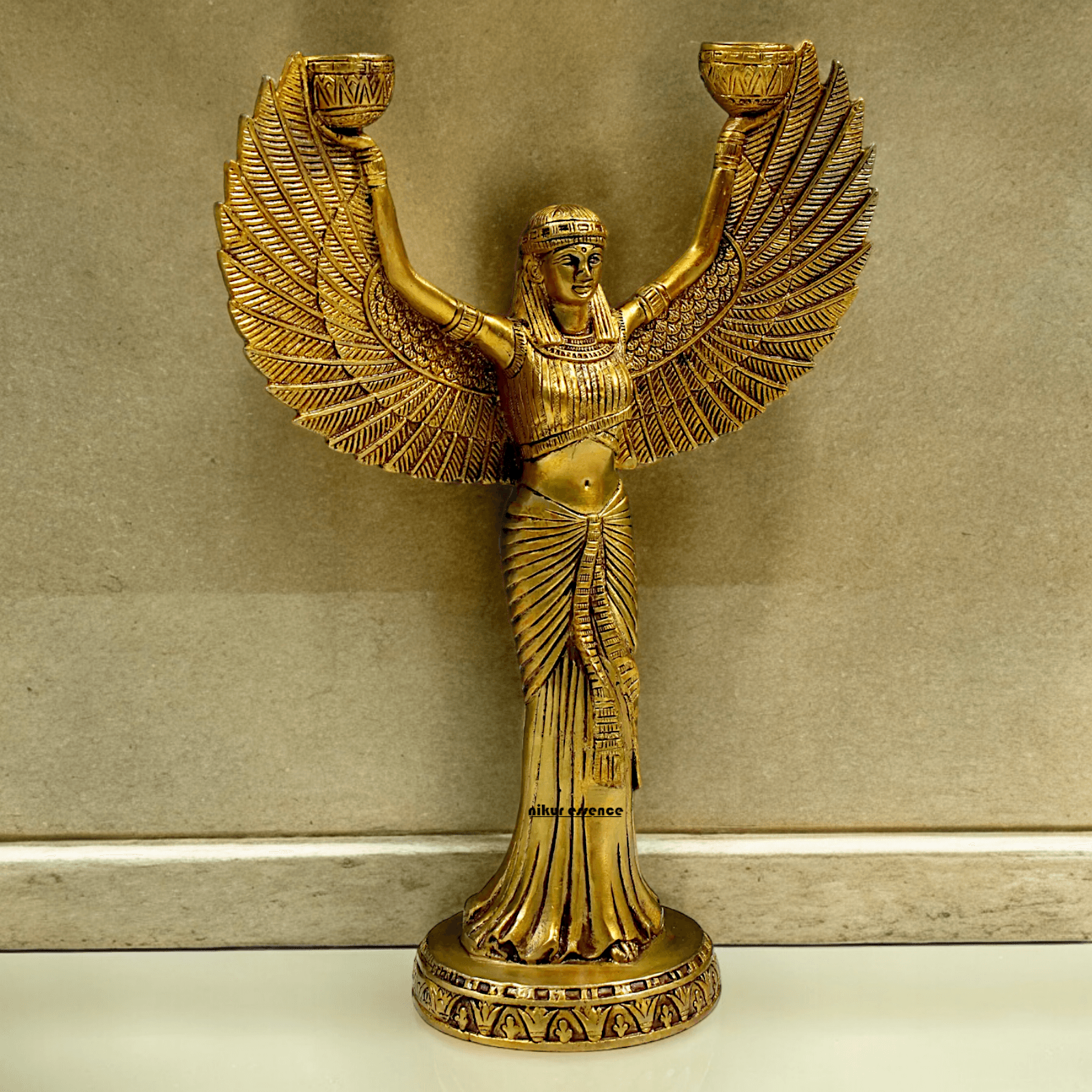 Online Pure Brass Goddess Isis Idol by Nikur Essence - 30.5 cm Height Nikuressence
