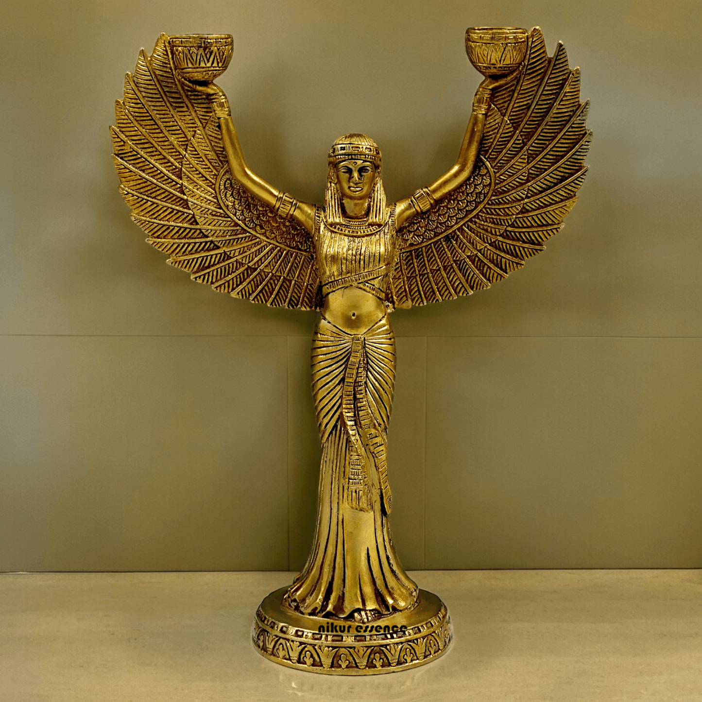 Online Pure Brass Goddess Isis Idol by Nikur Essence - 30.5 cm Height Nikuressence