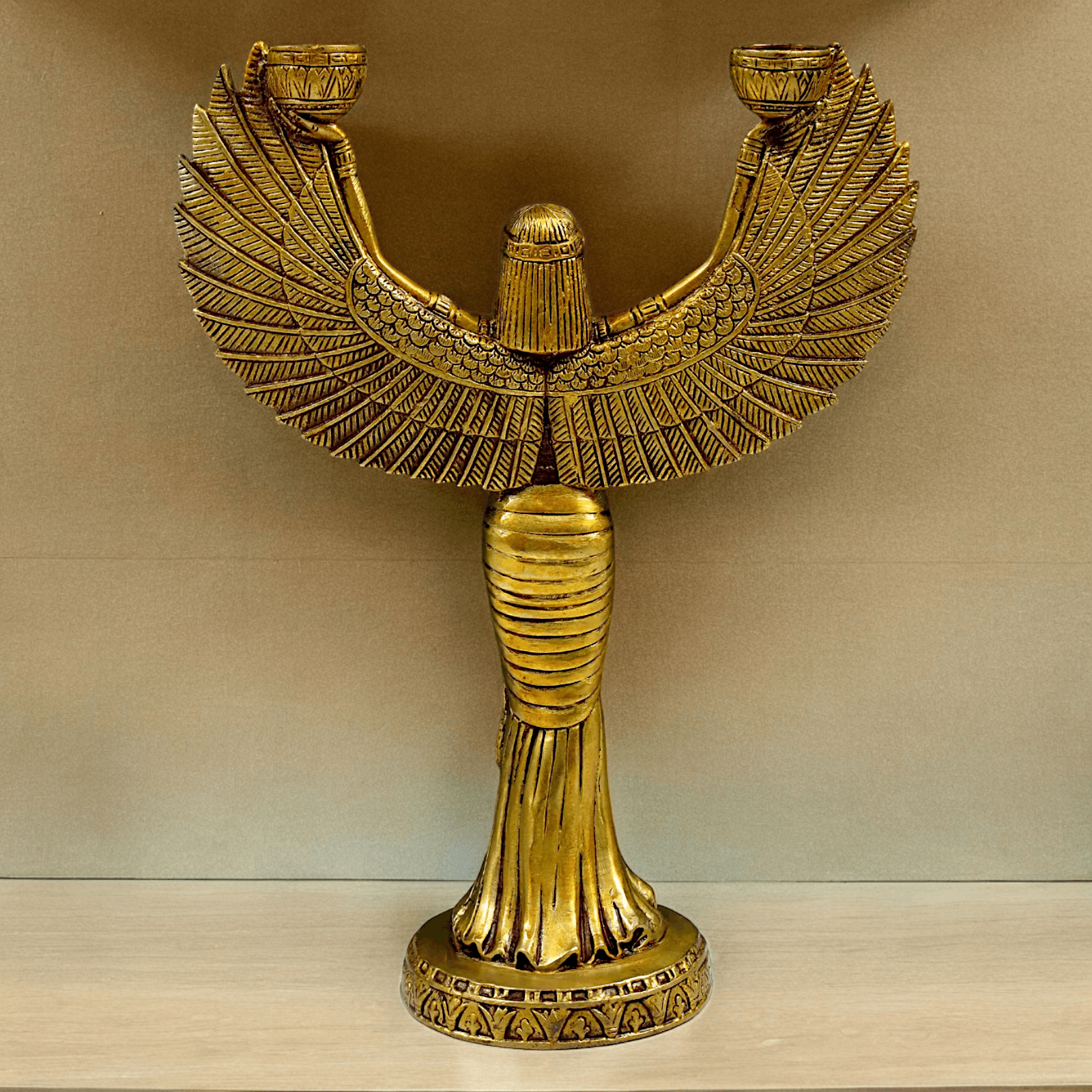 Online Pure Brass Goddess Isis Idol by Nikur Essence - 30.5 cm Height Nikuressence
