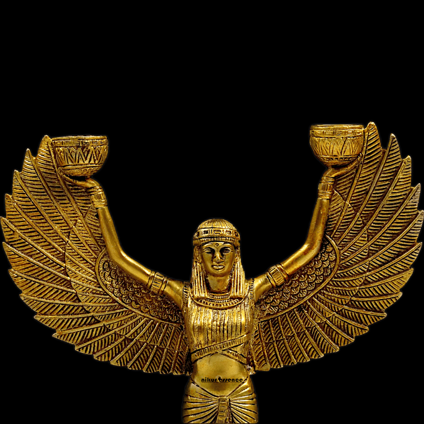 Online Pure Brass Goddess Isis Idol by Nikur Essence - 30.5 cm Height Nikuressence