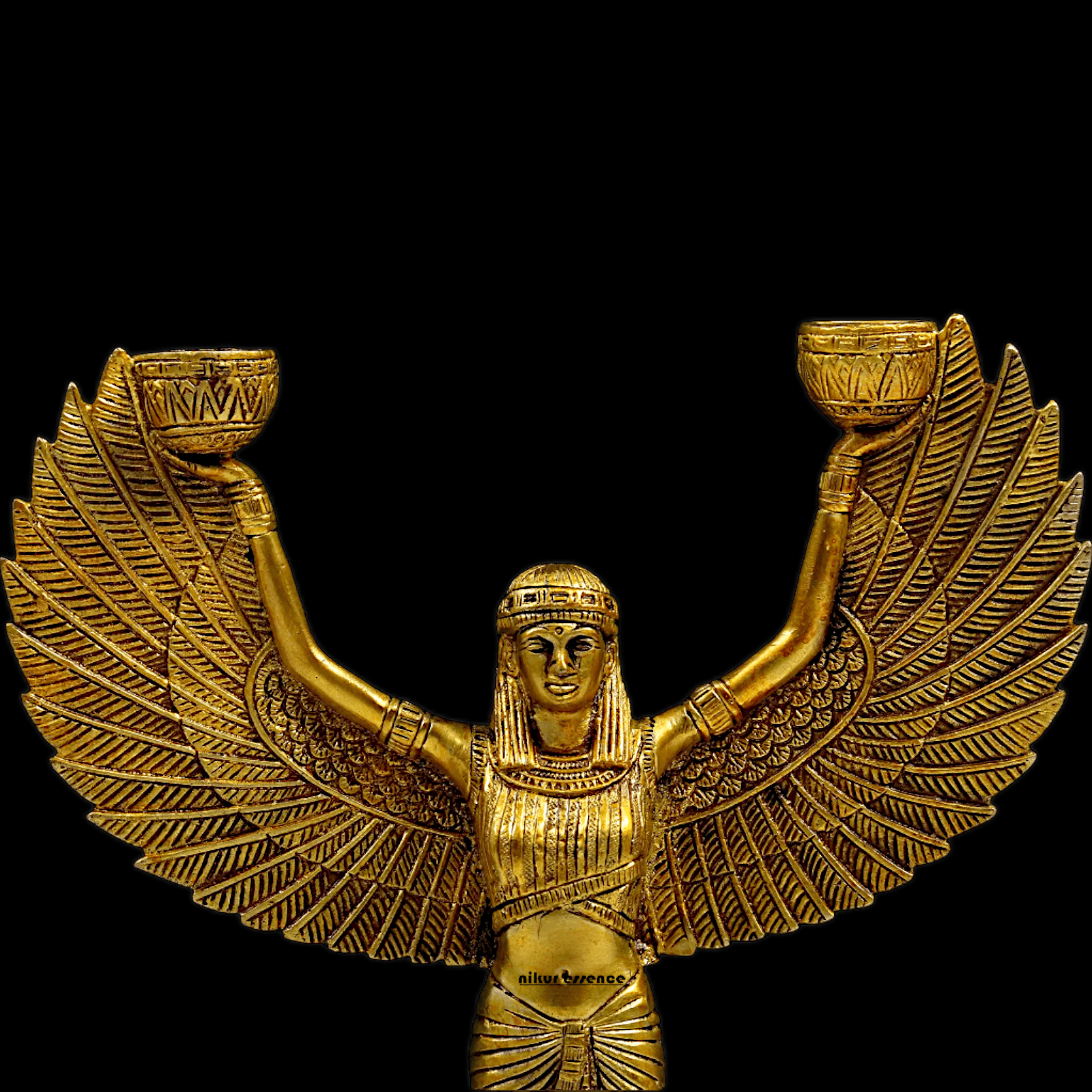 Online Pure Brass Goddess Isis Idol by Nikur Essence - 30.5 cm Height Nikuressence