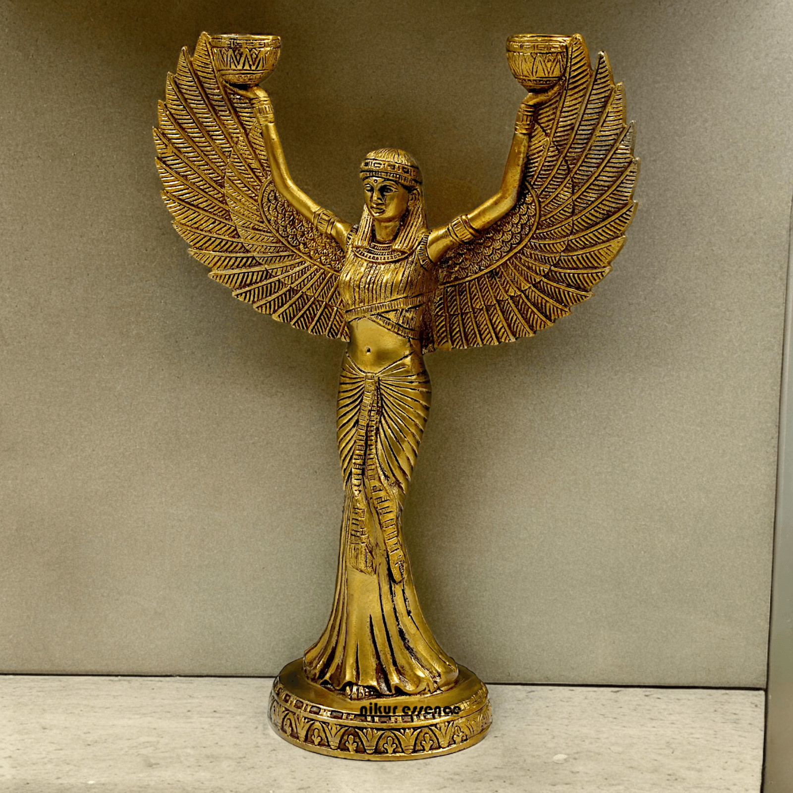 Online Pure Brass Goddess Isis Idol by Nikur Essence - 30.5 cm Height Nikuressence