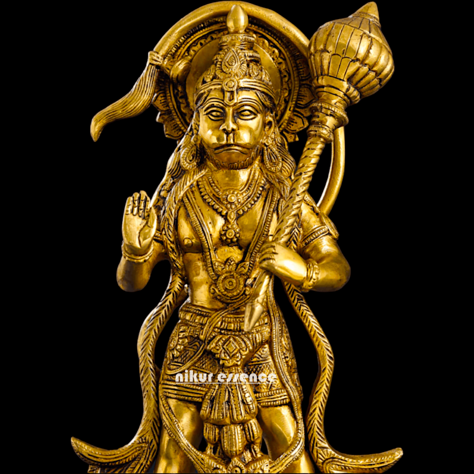 Buy Brass Standing Hanuman Idol - Handcrafted Hindu Deity Statue for Home Decor and Spiritual Inspiration Nikuressence