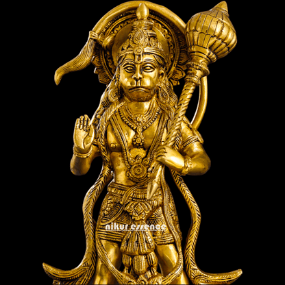 Buy Brass Standing Hanuman Idol - Handcrafted Hindu Deity Statue for Home Decor and Spiritual Inspiration Nikuressence