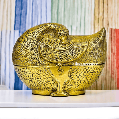 Brass Duck Shaped Jewellery Box For Decorative Storage Nikuressence