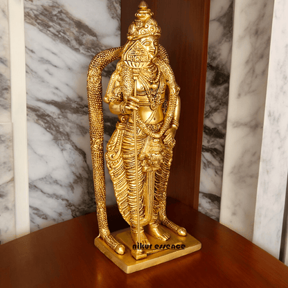 Buy online brass 30 cm Murugan Statue , Exquisite Brass Kartikeya Figurine for Sacred Altars and Home Décor by Nikur Essence Nikuressence