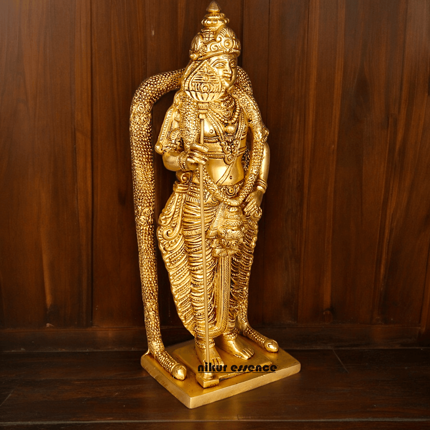 Buy online brass 30 cm Murugan Statue , Exquisite Brass Kartikeya Figurine for Sacred Altars and Home Décor by Nikur Essence Nikuressence