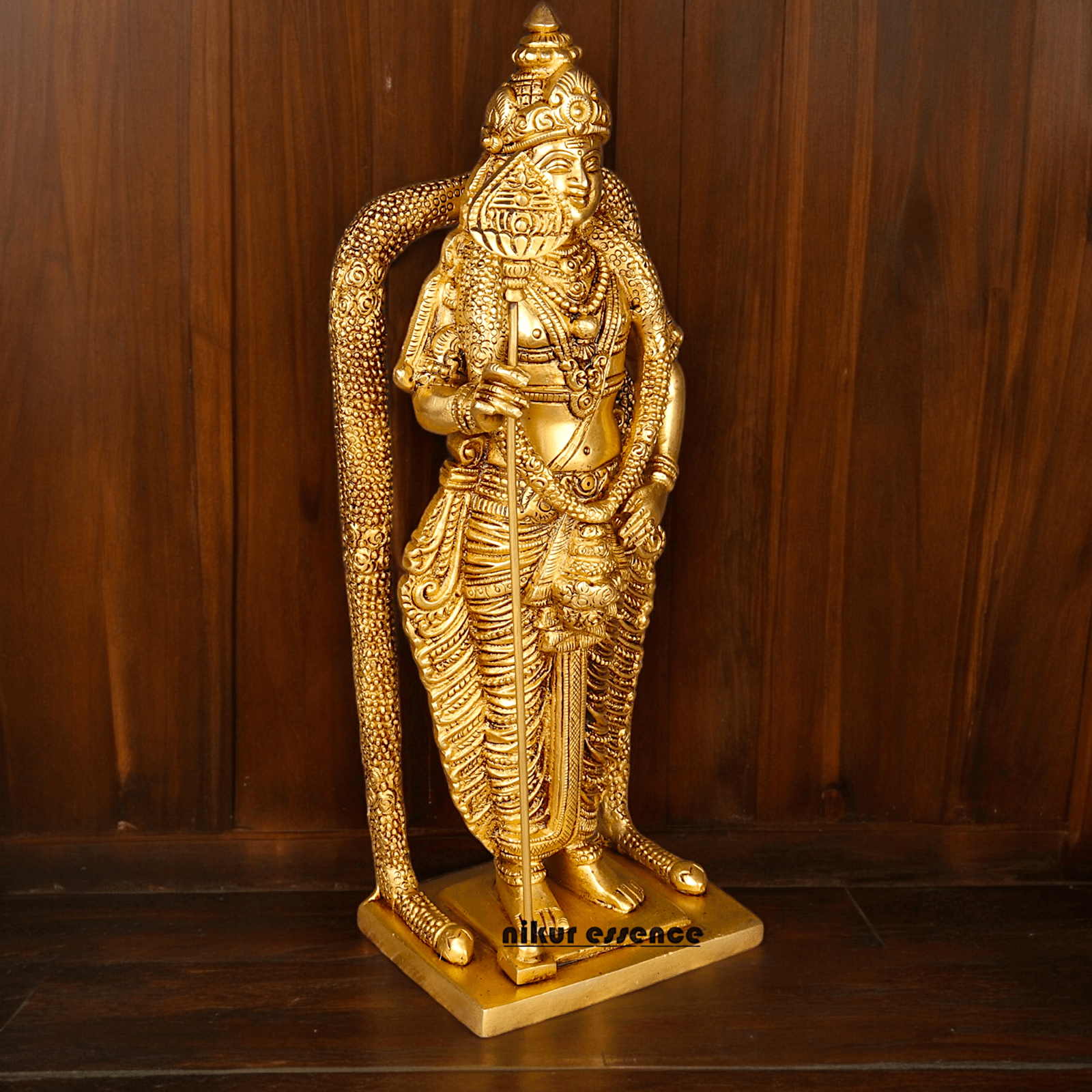 Buy online brass 30 cm Murugan Statue , Exquisite Brass Kartikeya Figurine for Sacred Altars and Home Décor by Nikur Essence Nikuressence
