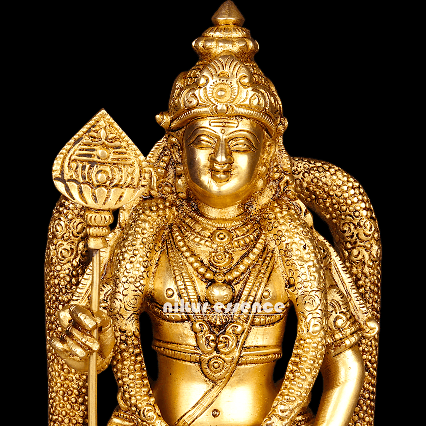 Buy online brass 30 cm Murugan Statue , Exquisite Brass Kartikeya Figurine for Sacred Altars and Home Décor by Nikur Essence Nikuressence