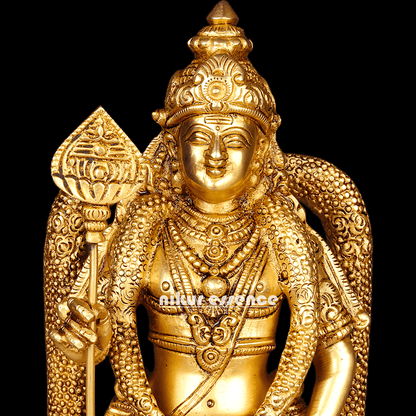 Buy online brass 30 cm Murugan Statue , Exquisite Brass Kartikeya Figurine for Sacred Altars and Home Décor by Nikur Essence Nikuressence