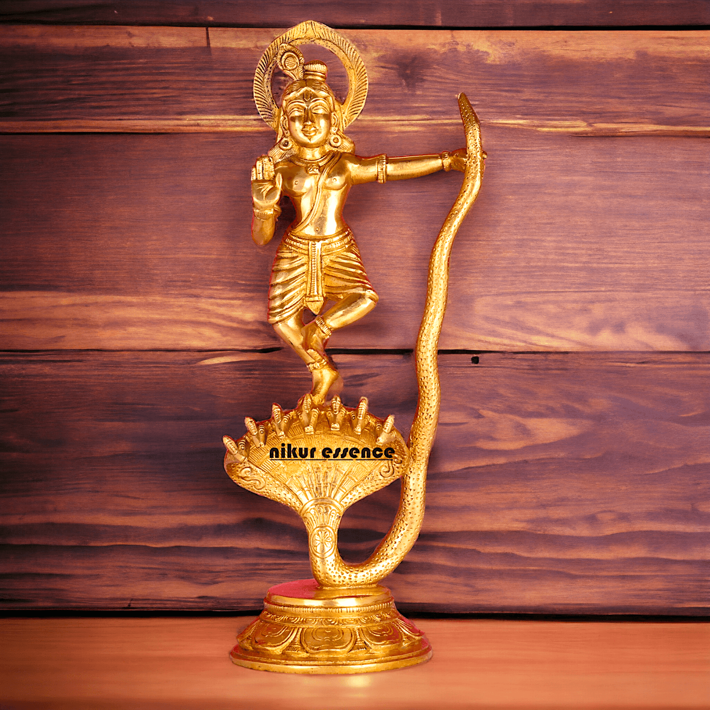 Online Brass Krishna Idol - 31 cm | Majestic Lord Krishna | By Nikur Essence Nikuressence