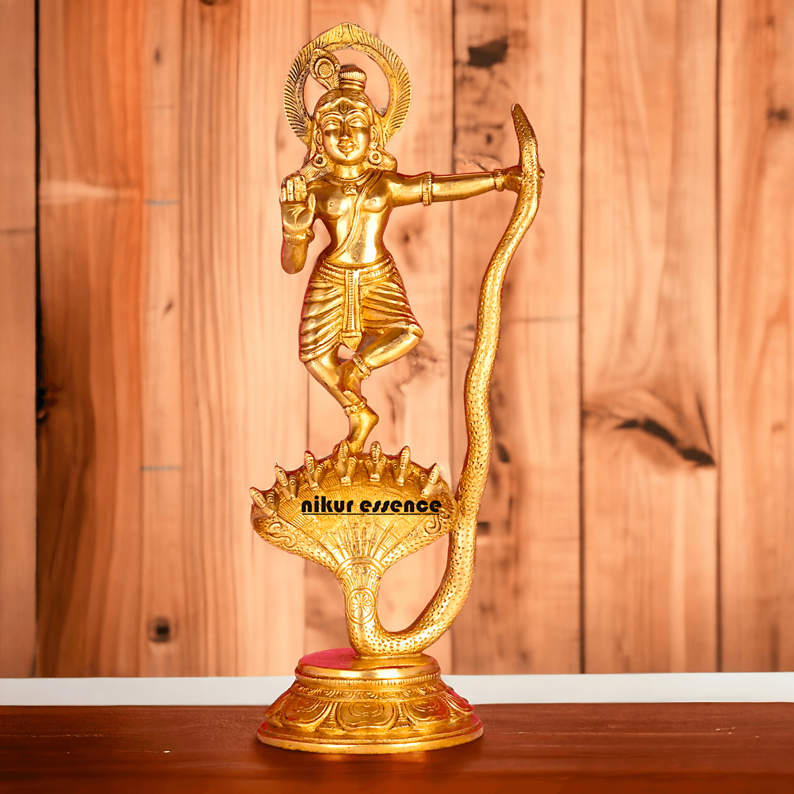 Online Brass Krishna Idol - 31 cm | Majestic Lord Krishna | By Nikur Essence Nikuressence