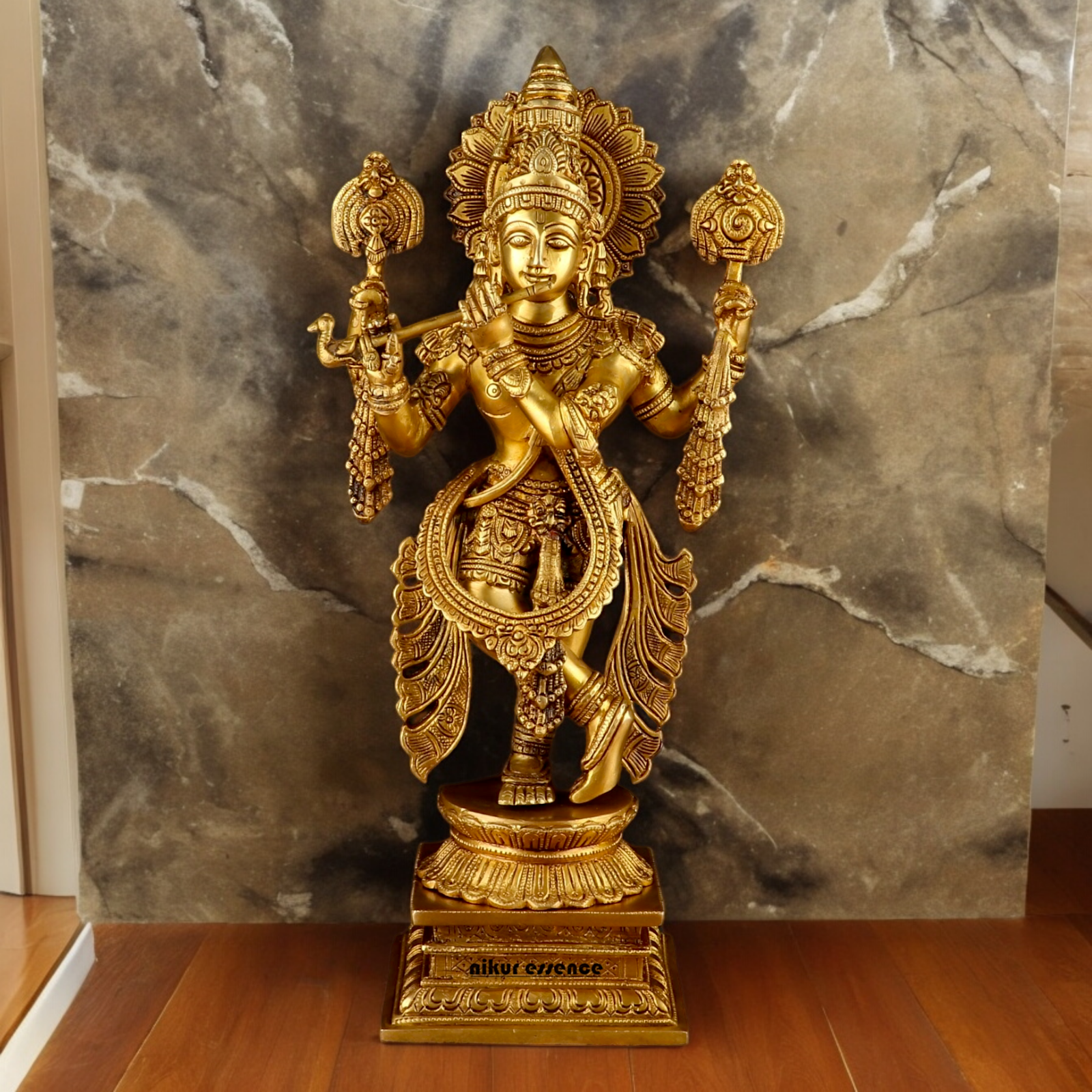 Buy Solid Brass Krishna Standing Large Statue - 20 Inches | Divine Home Decor & Spiritual Idol Nikuressence