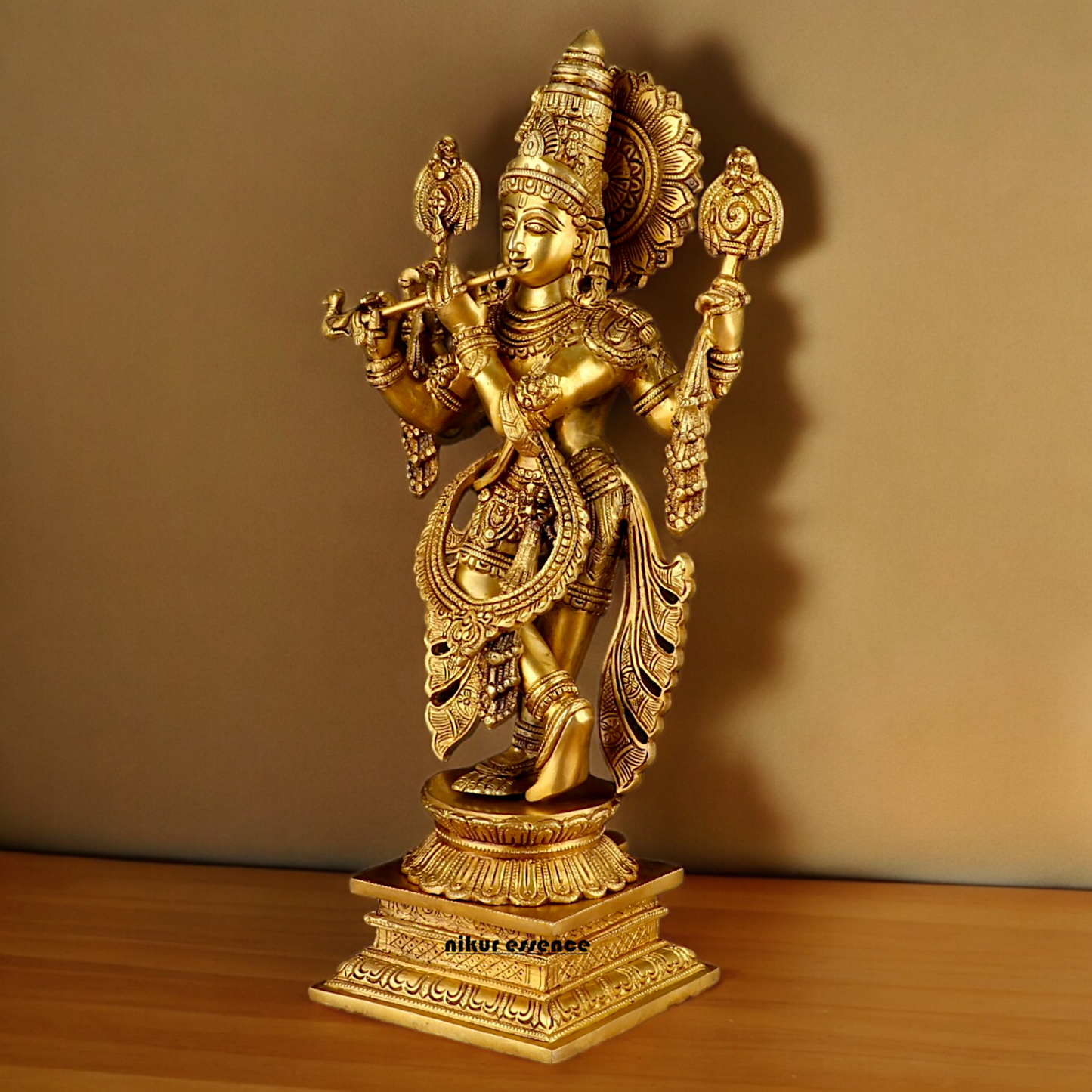 Buy Solid Brass Krishna Standing Large Statue - 20 Inches | Divine Home Decor & Spiritual Idol Nikuressence