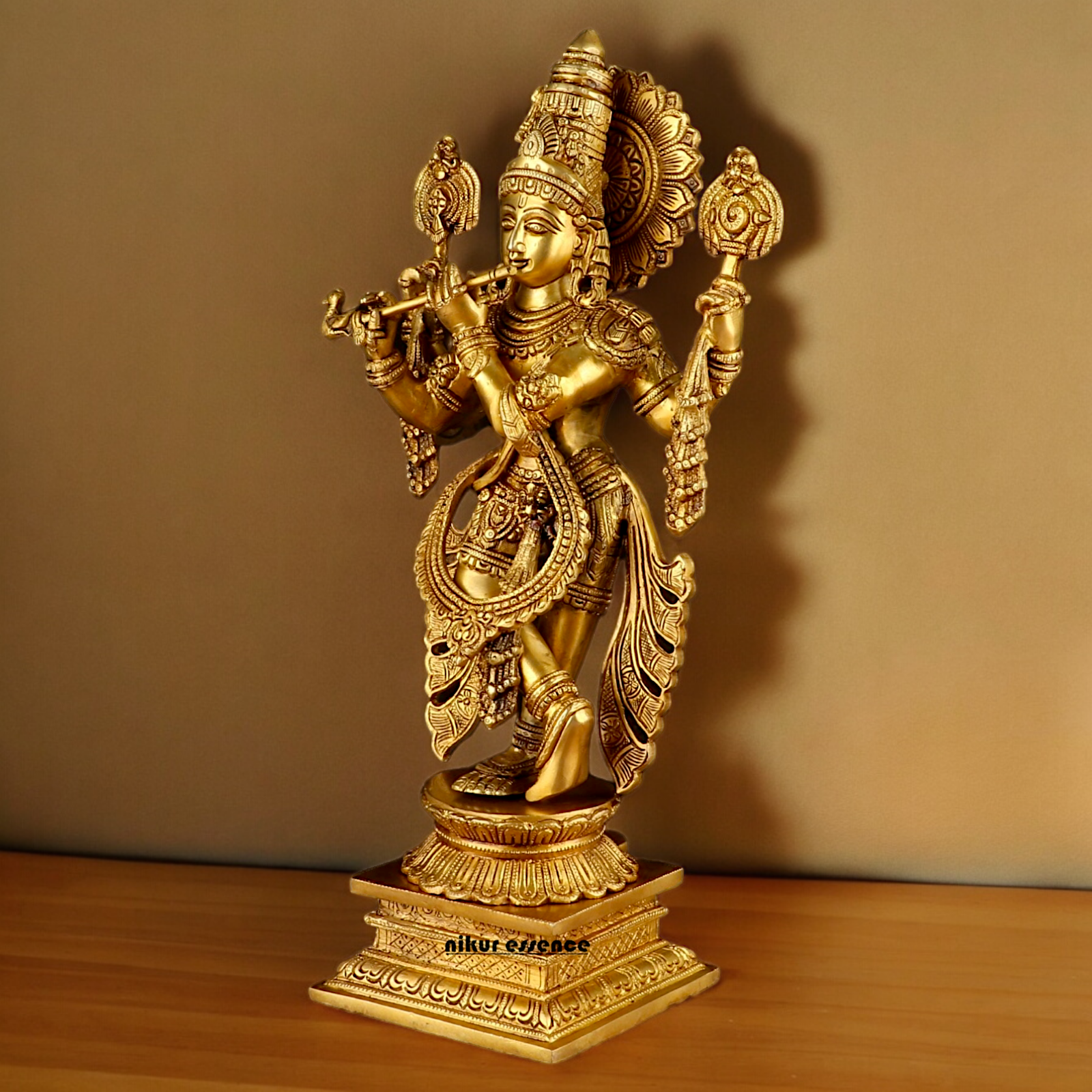 Buy Solid Brass Krishna Standing Large Statue - 20 Inches | Divine Home Decor & Spiritual Idol Nikuressence