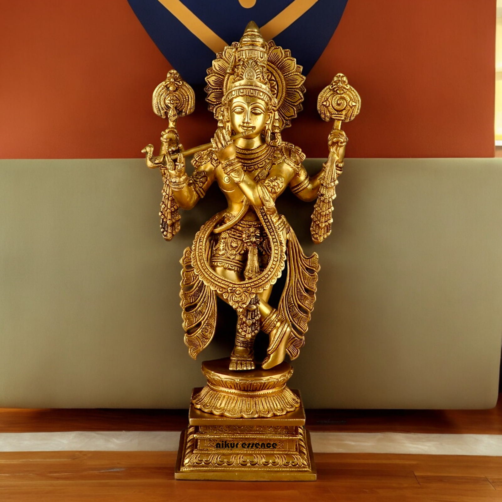 Buy Solid Brass Krishna Standing Large Statue - 20 Inches | Divine Home Decor & Spiritual Idol Nikuressence