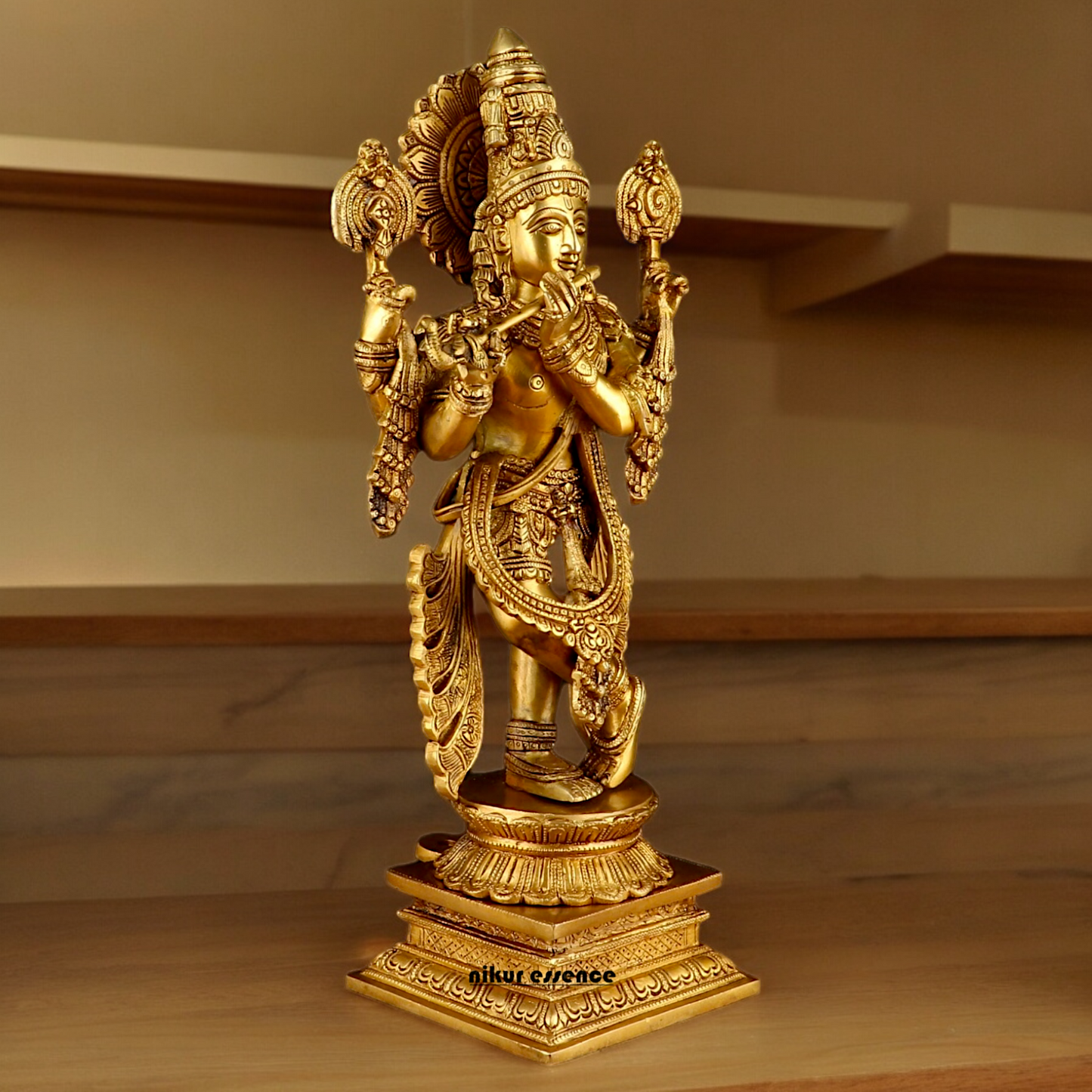 Buy Solid Brass Krishna Standing Large Statue - 20 Inches | Divine Home Decor & Spiritual Idol Nikuressence