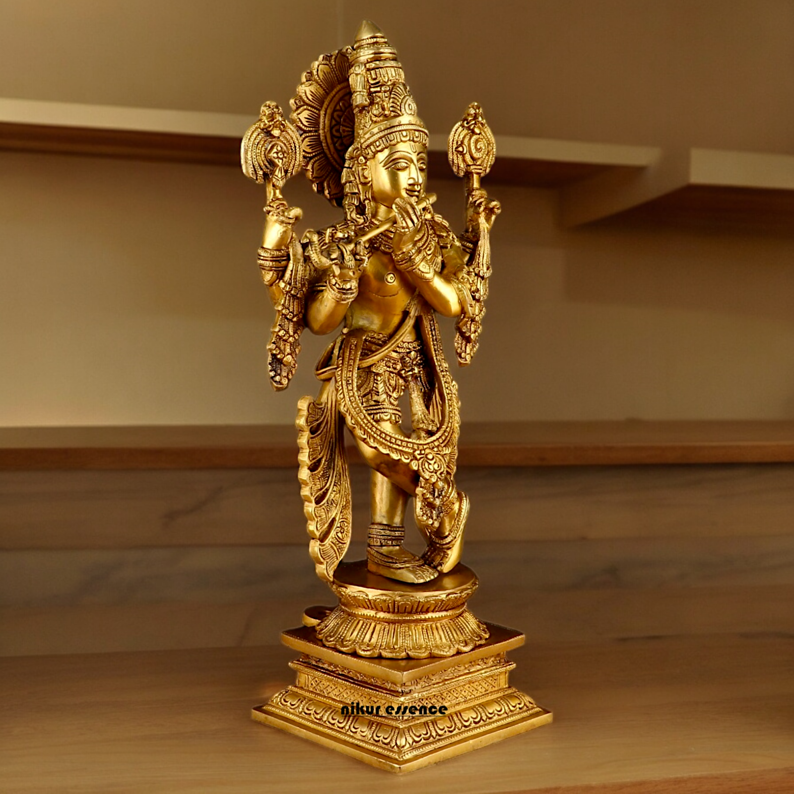 Buy Solid Brass Krishna Standing Large Statue - 20 Inches | Divine Home Decor & Spiritual Idol Nikuressence