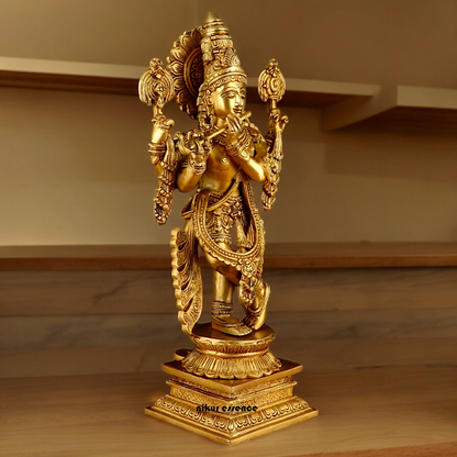 Buy Solid Brass Krishna Standing Large Statue - 20 Inches | Divine Home Decor & Spiritual Idol Nikuressence