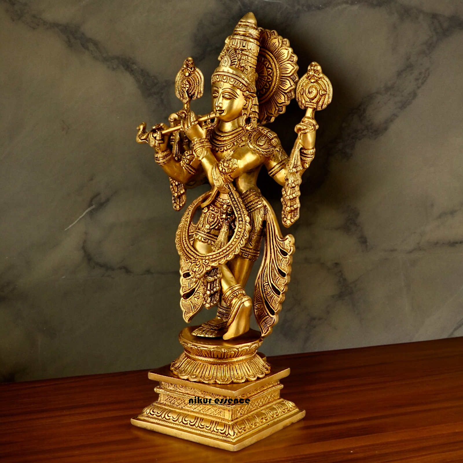 Buy Solid Brass Krishna Standing Large Statue - 20 Inches | Divine Home Decor & Spiritual Idol Nikuressence