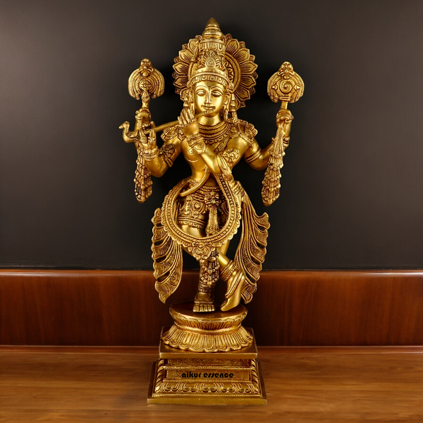 Buy Solid Brass Krishna Standing Large Statue - 20 Inches | Divine Home Decor & Spiritual Idol Nikuressence
