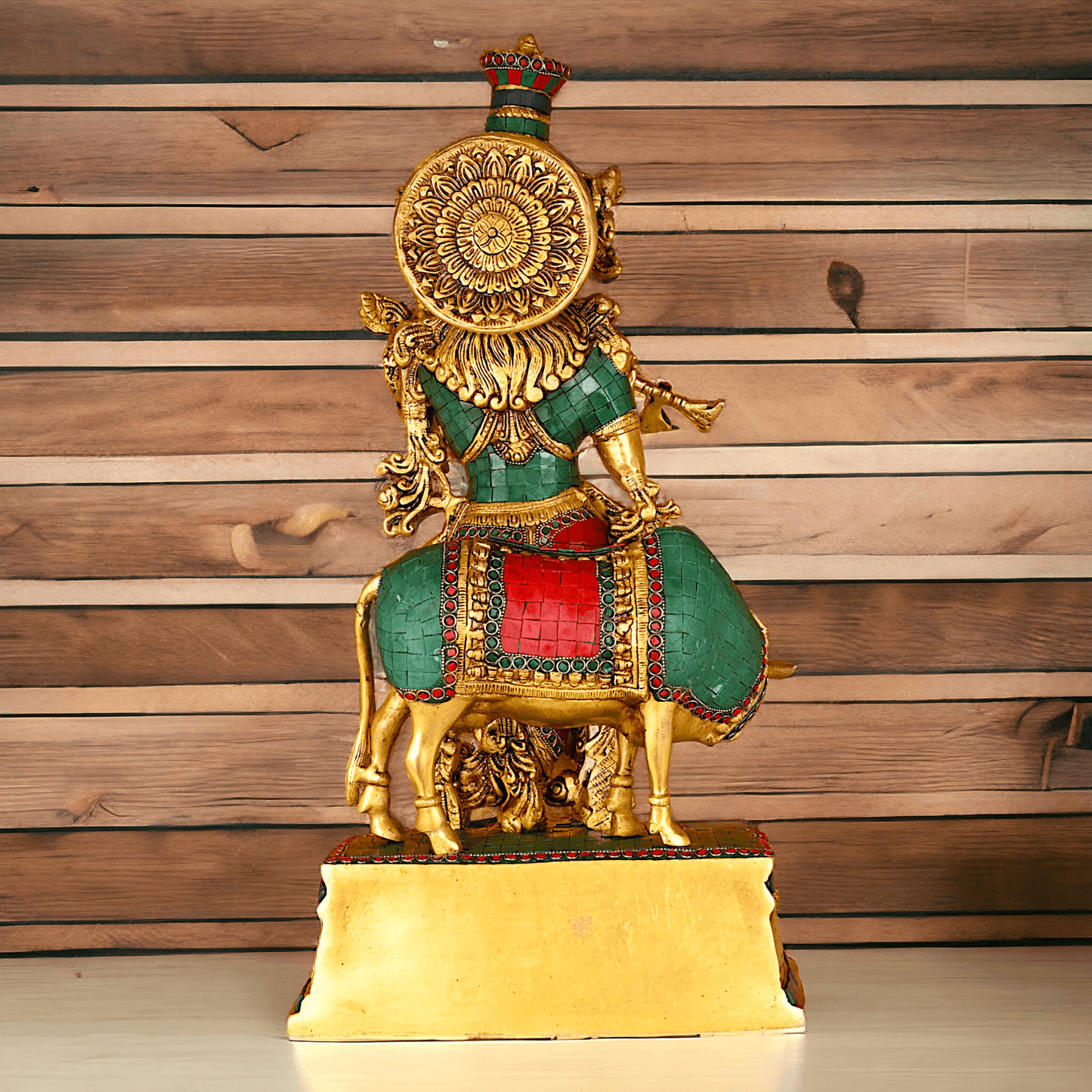 Buy Krishna with Cow | Brass Krishna with Cow | Pure Krishna with Cow-nikuressence Nikuressence